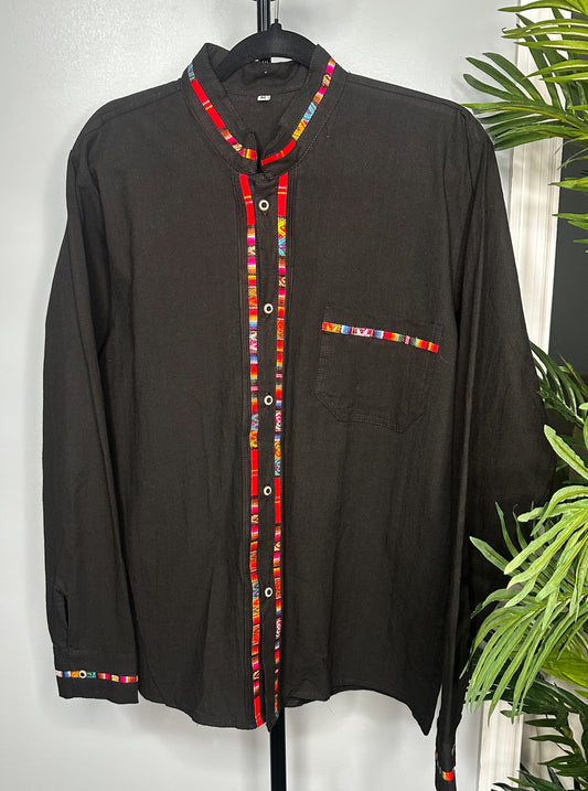 Guayabera Manga (Black bordado)