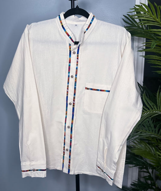 Guayabera Manga (Beige bordado)