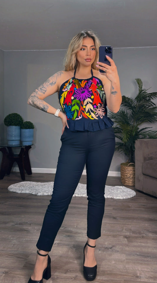 Halter Cassie Top (Navy)