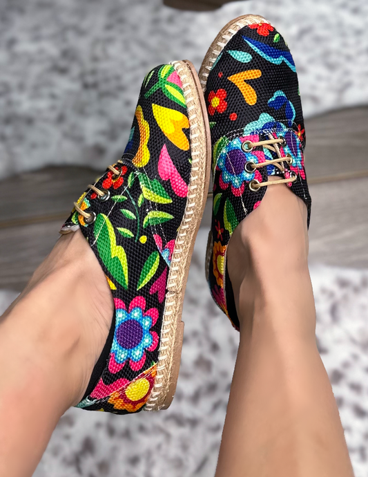 Neon flower shoes