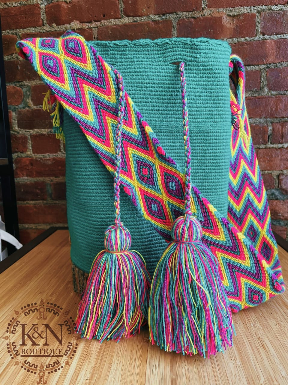 Wayuu Mochila tribal (teal)