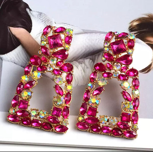 Pink crystal geometric